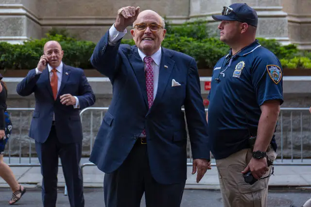 Rudy Giuliani outside Trump Tower on May 23, 2018